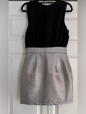 AX Paris Black and Silver Two-Tone Pencil Dress